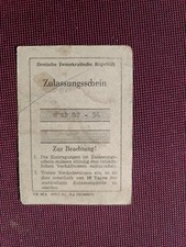 DDR Zulassung IFA Nordhausen