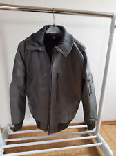 NEUWERTIG PILOTENJACKE LEDERJACKE GRAU Gr ca52 mit Innenfutter