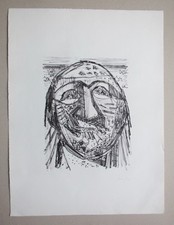 Eduard Bargheer Neptun Lithographie 1956 handsigniert