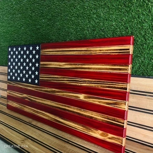 Amerikanische holzflagge - holzflagge, ~