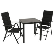 Gartengarnitur Gartenmöbel Sitzgruppe Alu Garnitur PARIS Alu anthrazit 3-teilig