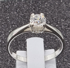 Sterling Silber 925 Ring Solitär mit  Zirkonia 6 mm auch vergoldet