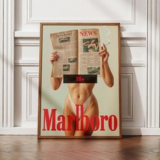 Vintage Zigarette Western Poster Wandbild, Retro Marlboro Druck