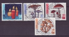 Schweiz Pro Juventute Mi. 1536/39 Pilze Satz zentrische Vollstempel ESST s208