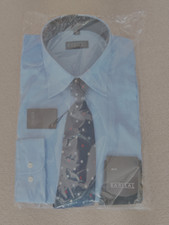 Herrenhemd blau langarm, Gr. 42 + Krawatte+ Socken BARISAL 60%BW 40% Polyester