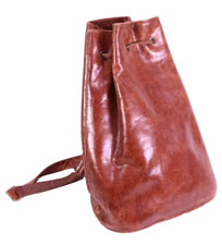 Matchbeutel Tasche Beutel Bucket Bag Vintage Leder braun Boho Shabby Look PB434