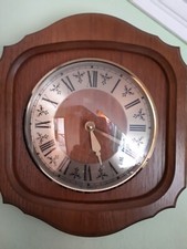 Wohnzimmer Wanduhren MEBUS moderne Design Uhr Dekoration 32cm Eicheholz gebr