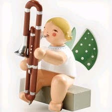 Wendt & Kühn Engel mit Kontrafagott sitzend blond 650/74a Orchesterengel - NEU