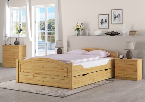 Doppelbett massivholz 140x200 - massivholz,