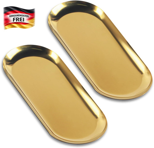 Deko tablett gold edelstahl - tablett,