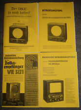4 Beschreibungen- Empfänger DKE, DKE noch besser, Volksempfänger VE301 & 301Dyn