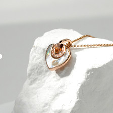 BULGARI CUORE KETTE HERZ ANHÄNGER PERLMUTT ROSÉGOLD 750/18KT 43CM LUXUS