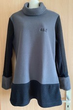 Jack Wolfskin Pullover Nanuk 38-40 Damen Fleecepullover Lang Kleid Grau Schwarz