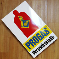 PROGAS Vertriebsstelle Altes Emailschild Dortmund um 1965 Propan Flüssig Gas TOP