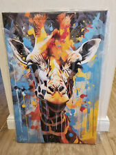 Giraffe Leinwand Bild Jungle Wildnis Wandbild Abstrakt Tier Bilder Wanddeko