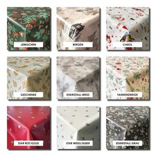 WEIHNACHTLICHE TISCHDECKEN aus PVC Wachstuch abwaschbar XMAS - Versand gerollt!