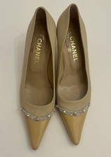 CHANEL 🌷 BLACK FRIDAY SPECIAL Pumps Beige Gr. 38 Damenschuhe mit Perlen Vintage