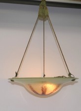 XXL WMF Ikora Deckenlampe, einflammig, rot-weiß-grün, Ø 49,0 cm, H 83,0 cm