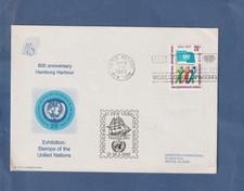 BRD-SB-Brief-800. Jahre Hamburger Hafen-Tag der UNO-New York--1989-TOP