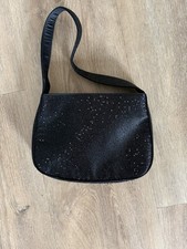 Schwarze Glitzerhandtasche Mango Klein Abendtasche
