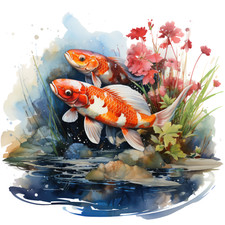 10x car sticker koi fish