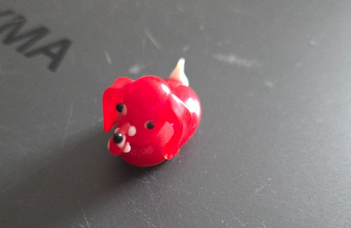 Dackel aus murano glas rot - aus, murano-glas