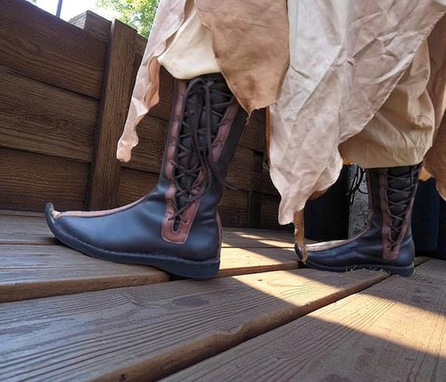 Mittelalter leder stiefel - leder,