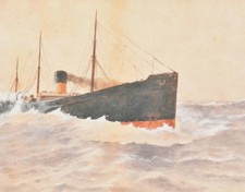 Dampfschiff auf stürmischer