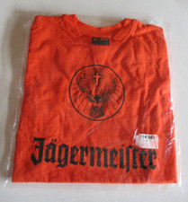 Jägermeister Damen T-Shirt  orange/schwarz mit Schriftzug und Logo Rudi in Gr L