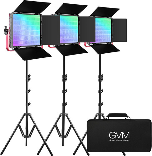 Gvm led videoleuchte - videoleuchte, mit