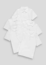 5x Mädchen Uni Polo weiß