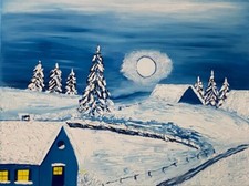 Ölbild "WINTERLANDSCHAFT"