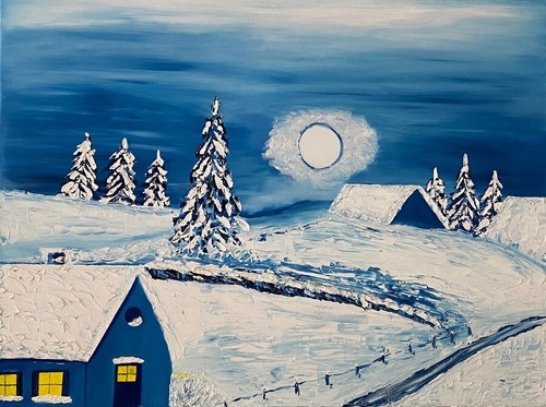 ölbild winterlandschaft - Ölbild, "winterlandschaft"