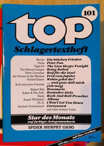 Top schlagertextheft 101 mit - top,