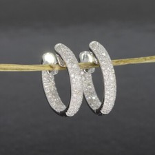 Wert 1800 € Brillant Creolen Ohrringe (0,60 carat) 750 18 Karat Weiß Gold