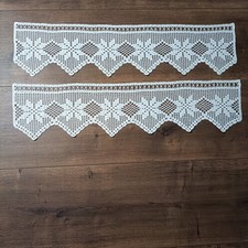 Häkelgardine Scheibengardine Bistrogardine Weihnachten Sterne weiß 95x23cm