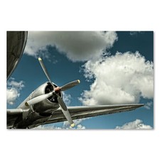 Postereck 0435 Poster Leinwand Flugzeug, Propeller Motor Fliegen Flügel