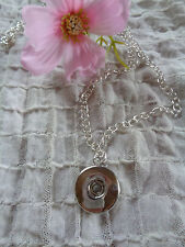 Gliederkette Halskette für Chunks Druckknöpfe silber