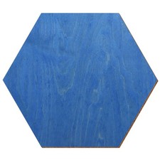 Holz Hexagon Kornblumenblau