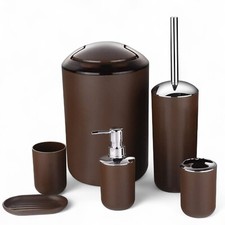 6tlg Badset Badezimmer Zubehör Set Bad Set Mülleimer WCBürste Seifenspender Nr.3