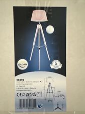 Steh Leuchte Dielen Holz Lese Decken Fluter Stativ Stoff Lampe höhenverstellbar