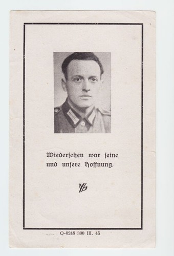 Sterbebild death card ww2 - sterbebild,