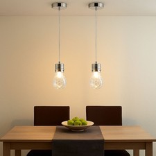 Pendelleuchte Hängelampe Wohnzimmerleuchte E14 Drahtgeflecht Glühbirne 2er Set