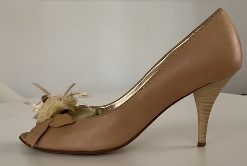 Peep toe leder schuhe absatz - leder,