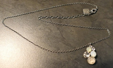 schöne KONPLOTT Halskette bis 48 cm lang, hell-brau, 6 Kristalle neuwertig