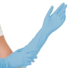 Hygostar "Extra Safe Superlong" Nitril-Handschuhe Blau | 50x Einweghandschuhe