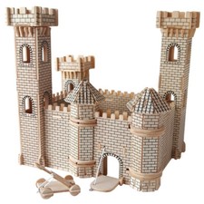 Königliche Burg 3D Holzbausatz Ritterburg Schloss Haus Steckpuzzle Bauwerk Holz
