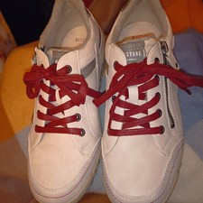 Mustang Schnürschuhe Damen Sneaker Halbschuhe Gr.41 7/5 Ivory/Hellbeige Wie Neu 