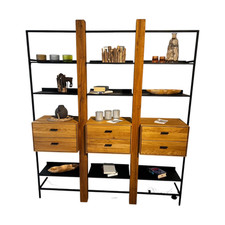 Natura Regalsystem Blackpool Eiche Natur Geölt Metall Schwarz 