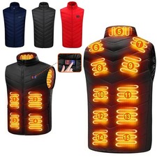 Beheizbare Heizjacke Weste Leichtgewichts Vest 15-Zonen USB Beheizte Westen Jack